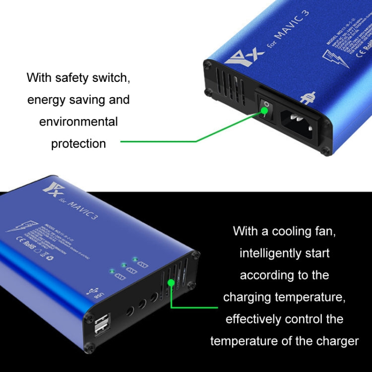 for DJI Mavic 3 YX 1 to 5 Charger With Switch for DJI Mavic 3 YX 1 to 5 Charger With Switch